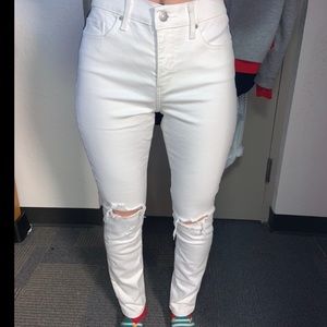 Mid-rise White Levi Pants